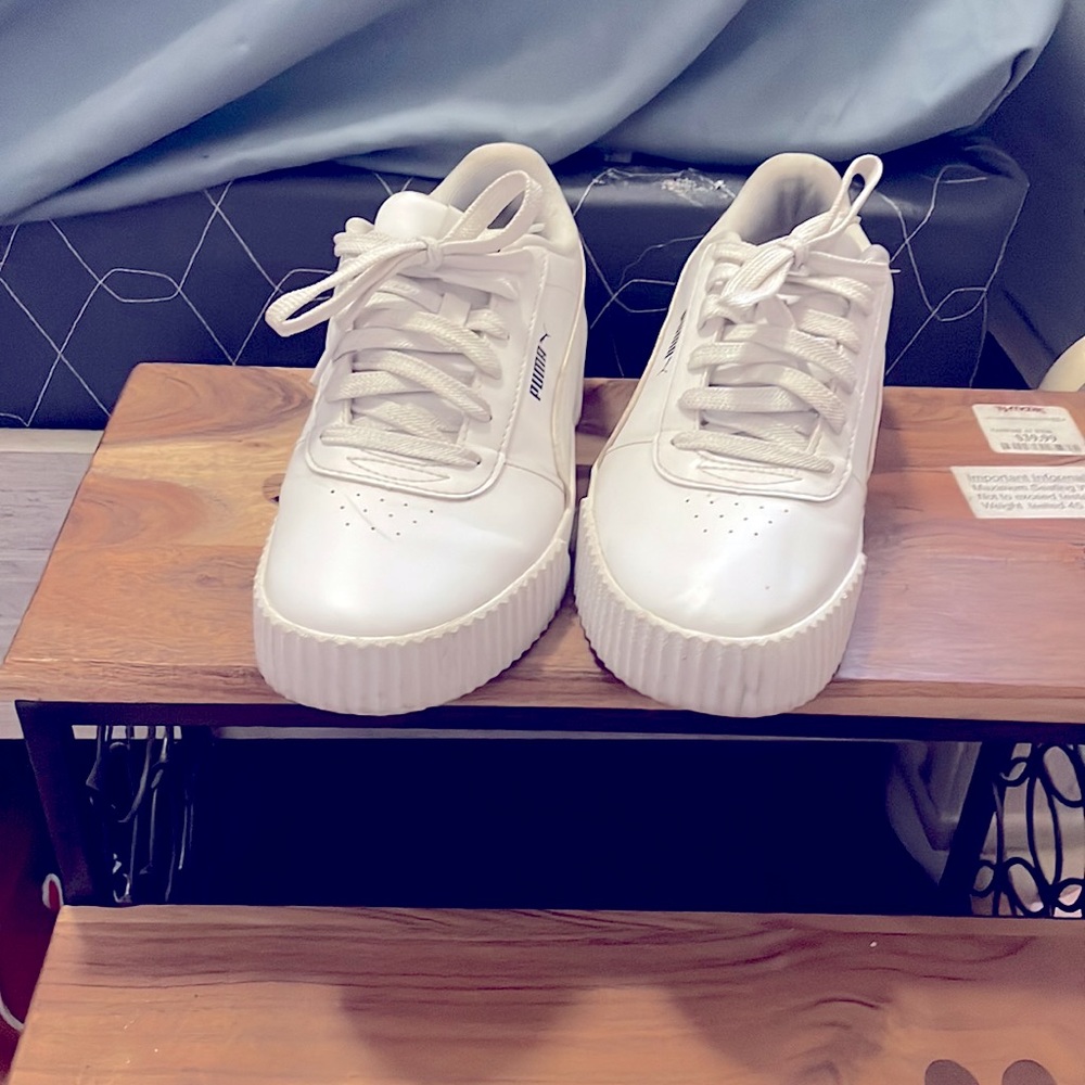 All white pumas size 8 in women